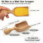 Wooden Scoops for Canisters 4PCS Wooden Scoop for Jars Acacia Mini Measuring Spoons for Ground Coffee Scoops Shovel Kitchen Scooping for Tea Powder & Bath Salt Laundry Detergent Shove- Multipurpose