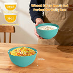 Homienly Wheat Straw Bowls, Cereal Bowls, Plastic Bowl Alternative, Set of 8, Unbreakable Microwave Safe Bowls for Soup, Salad, Dinner, Cereal, Snack, Dishwasher Safe for Kitchen, Party (Green, 26 OZ)