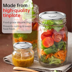 24Pcs- Regular Mouth Canning Lids for Ball, Kerr Jars - Split-Type Metal Mason Jar Lids for Canning - Food Grade Material, 100% Fit & Airtight for Regular Mouth Jars