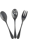Knork Titanium Coated Stainless Steel Serving Set, Matte Black