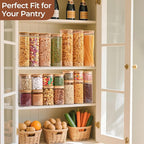 ComSaf 0.8 Qt Glass Food Storage Jars Set of 6, Clear Glass Storage Containers with Lids, Pantry Organization Jar, Spice Jar, Blooming Tea, Coffee and Sugar Container, Small Canister Set for Kitchen