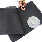 PIGCHCY Placemats Set of 8 Washable Durable Place Mats Vinyl Heat Resistant Non-Slip Table Mats Indoor Outdoor (Pure Black)
