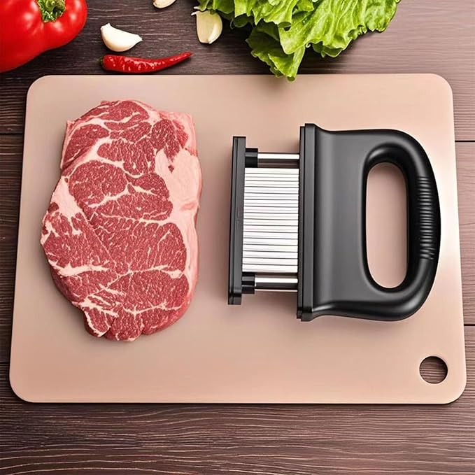 Meat Tenderizer, with 48 Stainless Steel Ultra Sharp Needle Blades, Hand Held Meat Tenderizer Needle, Kitchen Cooking Tool Best Makes Steak & Chicken Tender - No More Hammer, Meat Pounder