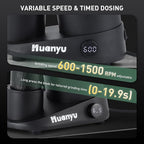 Huanyu Professional Coffee Grinder Adjustable RPM, Time-Based Dosing, Stainless Steel Flat Burr with 8 Stepless Grinding Settings
