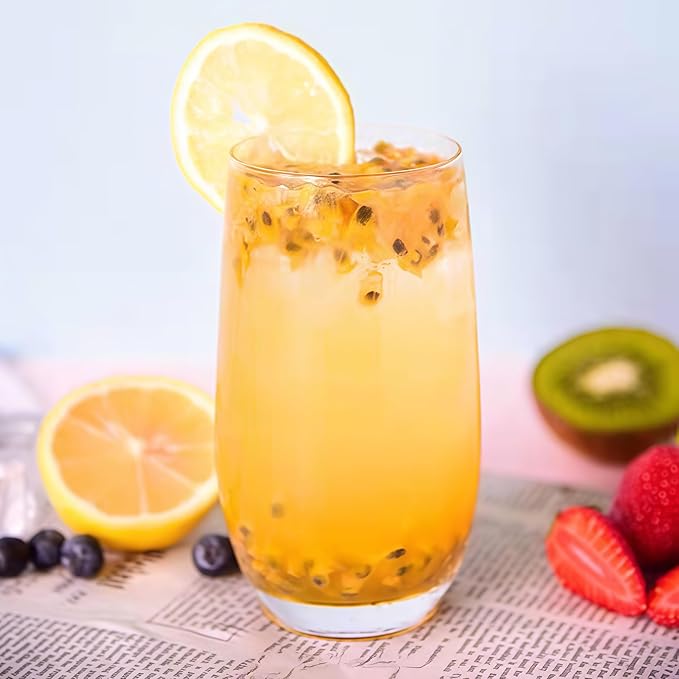 16.9 oz Drinking Glasses, Water Cocktail Glasses, Glasses Drinking Set of 4, Highball Glasses Drinking, Glassware Glass Cups Set for Ice Coffee,Mojito,Juice