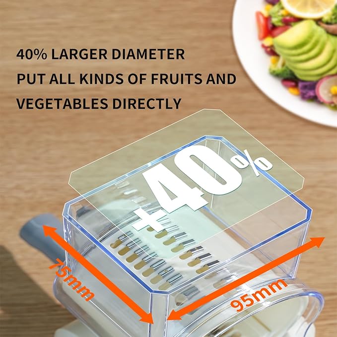 Rotary Cheese Grater with Hand Crank, 5 Interchangeable Blades Vegetable Slicer - Strong Suction Cup Base for Secure Use, Removable & Easy to Clean - Ideal for Cheese, Vegetables, Fruits, Nuts green