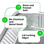 IDL Packaging Half-Size Aluminum Steam Table Pans with Lids - Medium, 13" x 11" x 2" (pack of 10) - Disposable Foil Pan for Grilling, Roasting, BBQ, Cooking, Baking, Freezing