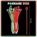 Mudder 100 Pieces 9.1 Inch Christmas Swizzle Sticks Cocktail Stirrers Plastic for Bar Disposible Plastic Star Top Crystal Swizzle Sticks for Christmas Party(Two Colors)