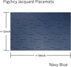 PIGCHCY Placemats Set of 8 Washable Durable Place Mats Vinyl Heat Resistant Non-Slip Table Mats Indoor Outdoor (Midnight Blue)