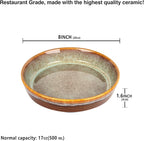 Large Quiche Tart Pans Pan, 17 oz Ceramic Au gratin pans, Fluted Ruffled Edge for Quiche Baking Dish/Pie Pan - Microwave Freezer Dishwasher Oven safe - Great Gift for Bakers 8 Inch