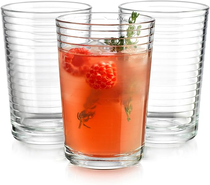 Glaver's Juice Glasses 7 oz. Set of 10 Glass Cups – Beverage Water Tumblers For Home and Bar, Water, Cocktails, Iced tea. Kids Friendly Dishwasher Safe.