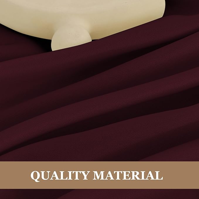 Fitable Elegant Rectangle Table Clothes, 6 Pack - 90 x 132 Inch, Burgundy - Reusable and Washable Tablecloths, Polyester Fabric Table Covers for Wedding, Party, Banquet, Formal Events