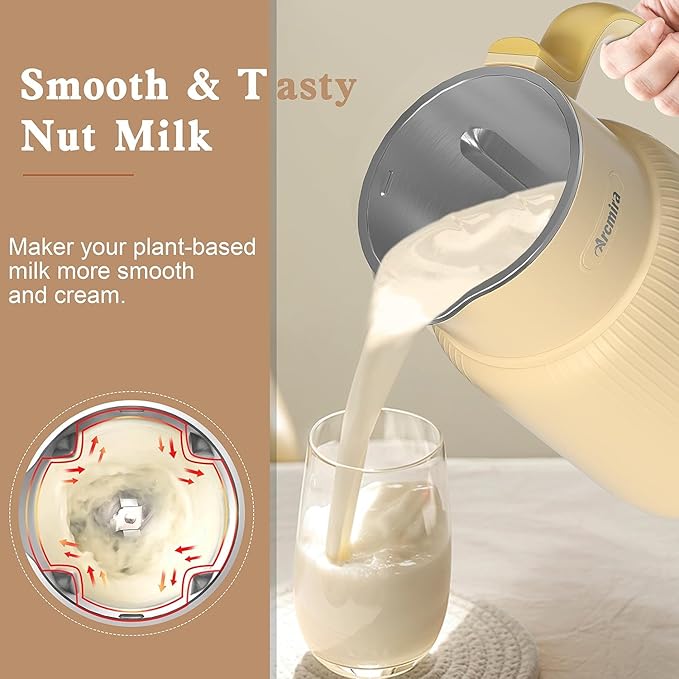 𝟲 𝗶𝗻 𝟭 Nut Milk Maker, 20 oz(600ml) Homemade Almond, Oat, Soy, Coconut, Plant Based and Non Dairy Beverages, Milk Blender Machine with Delay Start, Keep Warm, Boil Water, Self Cleaning
