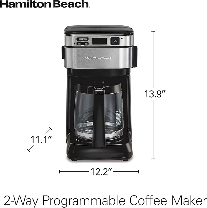 Hamilton Beach 12 Cup Programmable Coffee Maker, FrontFill Drip Coffee Maker