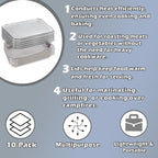 INFINITY EL Disposable Aluminum Foil Pans with Lids 10 Pack | Half-Size 12.5"x 10"x 2.5" Deep Disposable Baking Pan | Heavy Duty Aluminum Pan for Roasting Turkey, Lasagna, Thanksgiving, Christmas