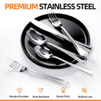 Silverware set for 12,60 Pieces Premium Stainless Steel Silverware set,Mirror Polished Cutlery Set,Heavy Duty Flatware Set for 12,Dishwasher Safe,Luster Series