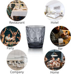 Topsky 10 oz Plastic Water Tumblers | Set of 4 Transparent Unbreakable Drinking Glasses Clear Acrylic Reusable Juice Wine Cups for Home Picnic Party, Dishwasher Safe, Stackable (Gray)