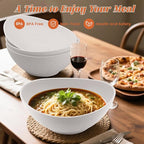 Homienly 9.6 inch Serving Bowls, Large Serving Dishes for Wedding Parties, 60 Oz for Salad, Side Dishes, Pasta, Oval Shape, Microwave & Dishwasher Safe, Set of 4, White