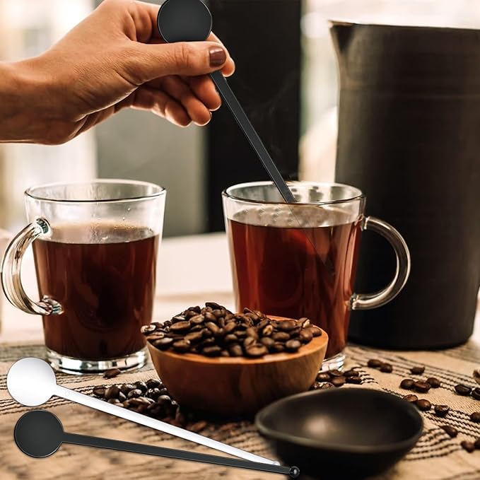 200 Pcs Cocktail Swizzle Sticks, 7.3inch Clear Coffee Stirrers Disposible Plastic Swizzle Sticks for Drink Round Disc Top Drinks Mixing Rod for Coffee Whiskey Beverage