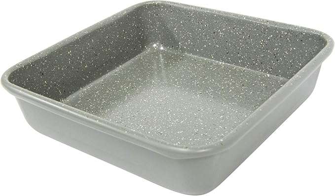 casaWare 7-Inch Toaster Oven Ultimate Series Commercial Weight Ceramic Non-Stick Coating Square Pan (Silver Granite)