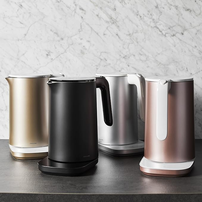 ZWILLING Enfinigy 1.5-Liter Cool Touch Stainless Steel Electric Kettle Pro, Tea Kettle, Silver