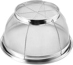 Fine Mesh Strainer for Kitchen, 4 Quart Stainless Steel Colander Bowl for Pasta, Rice, Fruit, Metal Net Baskets with Resting Base - Strain, Drain, Rinse