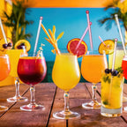 Mudder 100 Pieces Disposable Plastic Round Top Crystal Swizzle Sticks (Gradient Pink)