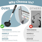 4-Piece Nylon Cooking Utensil Set - Heat-Resistant, Dishwasher Safe Kitchen Tools with Stainless Steel & PP Hybrid Handle for Nonstick Cookware (Ladle, Spatula, Slotted Spoon, Whisk)