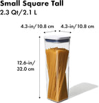 OXO Good Grips POP Container - Airtight Food Storage - Small Square Tall 2.3 Qt Ideal for spaghetti, linguini and lasagna
