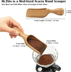 Wooden Scoops for Canisters 2PCS Wooden Scoop for Jars 4.9″Med-size Acacia Measuring Spoon for Ground Coffee Scoops Shovel Kitchen Scooping for Powder Bath Salt Laundry Detergent Shove-Multipurpose