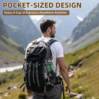 Portable Coffee Maker for Travel & Camping, Portable Espresso Maker for Travel, Rechargeable Cordless Battery Operated Coffee Makers for Ground Coffee, NS Capsule RV, Hiking, Office(Green)
