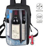 ALLCAMP 4 Bottle Wine Gift Bag - Insulated Tote Cooler, Adjustable Strap, Includes 4 Wine Glasses, Napkins & Corkscrew, Portable Travel Gifting (Black)
