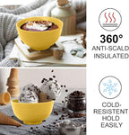 wheat straw icecream bowls 10oz set of 8 - Unbreakable Dessert Bowls Freezer Safe - Small Bowls for Yogurt,Snack and Fruits. Yellow