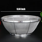 Fine Mesh Colander for Kitchen, 4 Quart Stainless Steel Strainer Bowl for Pasta, Rice, Fruit, Metal Net Baskets with Resting Base - Strain, Drain, Rinse