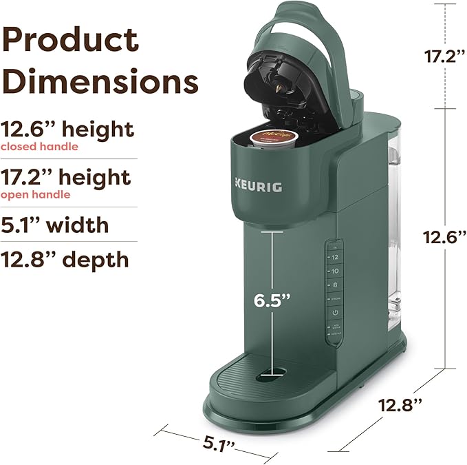 Keurig K-Express Single Serve Coffee Maker – Strong Brew Option, 42oz Reservoir, Sleek Design for Holiday Hosting & Gifting, Evergreen