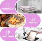 Rectangular Cake Pan with Lid, 9 x 13 Inch Baking Pan With Lid and Handle, Nonstick Bakeware Bake & Roast & Cook Carrier Pan, Champagne