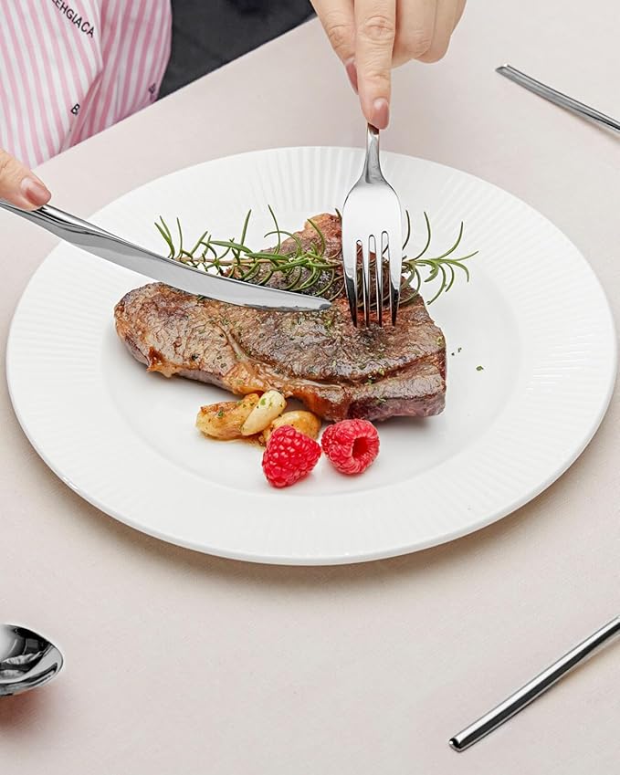 Lemeya 20-Piece Silverware Set for 4,Modern 18/10 Stainless Steel Flatware Set,Luxury Cutlery Set,Unique Utensils Set for Restaurant,Spoons and Forks Set,Mirror Polished,Dishwasher Safe