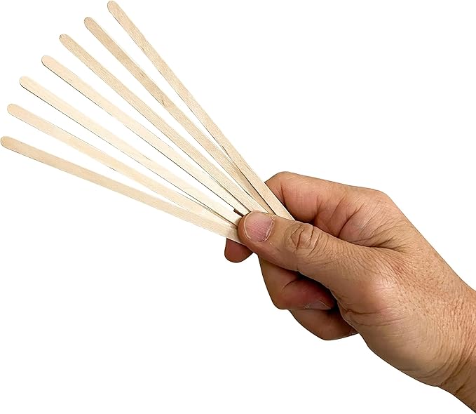 5000 Count | KingSeal Natural Birch Wood Coffee Beverage Stirrers, Stir Sticks, Waxing Sticks, 7.5 Inches, Round End, Eco-Friendly - 10 Boxes x 500 Stirrers