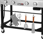 Royal Gourmet GD401 Portable Propane Gas Grill and Griddle Combo with Side Table | 4-Burner, Folding Legs,Versatile, Outdoor | Black 66 Inch