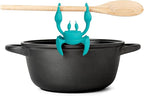 OTOTO Aqua the Crab Silicone Utensil Rest - Silicone Spoon Rest for Stove Top - BPA-Free, Heat-Resistant Kitchen and Grill Utensil Holder - Non-Slip Spoon Holder Stove Organiser and Steam Releaser