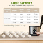 10-Cup Uncooked Rice Cooker & Food Steamer - Ceramic Non-Toxic Inner Pot, One-Touch Multifunction for Rice/Sauté/Yogurt, Dishwasher Safe, 3-10 Family Size, Stainless Steel