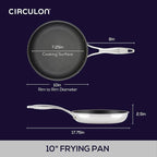 Circulon C1 Series Clad Stainless Steel with ScratchDefense Technology Cookware Nonstick Induction Frying Pan/Skillet, Metal Utensil Safe, 10 Inch Fry Pan - Polished Stainless Steel