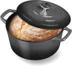 Nuwave 6QT Healthy Enameled Cast Iron Dutch Oven Pot with Lid, Heavy Duty 7-Layer Enamel, Enhanced Rust Protection, Dual Handles, Oven Safe to 500°F for Sourdough Bread Baking, Braise, Stew, Roast