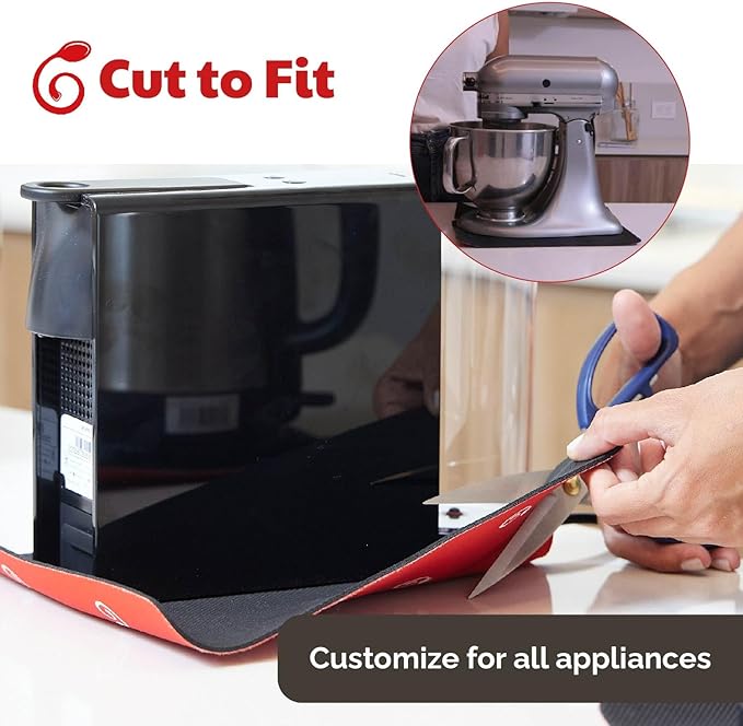 3 Pack Heat Resistant Mats for Countertop – Heat Pad Protector & Appliance Sliders for Kitchen – Cut to fit, Compatible with Ninja, Cuisinart, KitchenAid, Keurig & More