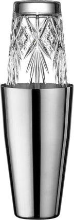 Godinger Cocktail Shaker, Martini Shaker, Boston Shaker, Stainless Cup and Crystal Glass to Mix Drinks Cocktails - Dublin Collection