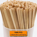 1000PCS 5.5 in Individually Wrapped in Paper Wooden Coffee Stirrers, A+++Level Smooth Rounded Edges Wood Sticks for Daily Use or Other DIY Craft Design (1000pcs)