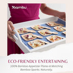 Bambu Pack of 24-3.5 Inch Disoposable Bamboo Square Tasting Plates, Biodegradable Eco Friendly Products, Bamboo Disposable Plates for Events, Compostable
