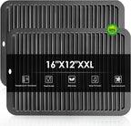 2 Pcs Silicone Trivets Black 16'' X 12'' Nonslip and Heat Resistant Hot Pads Trivets for Hot Pots and Pans Hot Pads for Kitchen(Black)