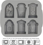 JETKONG Tombstone Cakelet Pan Tombstone Shaped Mold RIP Gravestone Chocolate Mold Ice Cube Tray (Gray)
