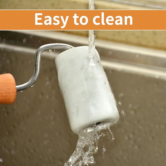 Tianman Small Marble Rolling Pin Pizza Roller, Marble Pastry Roller Non-Stick T-Type, For Cake Baking Tortilla Fudge Pizza Cookies and Other Kitchen Baking Cooking (Type 3 White).